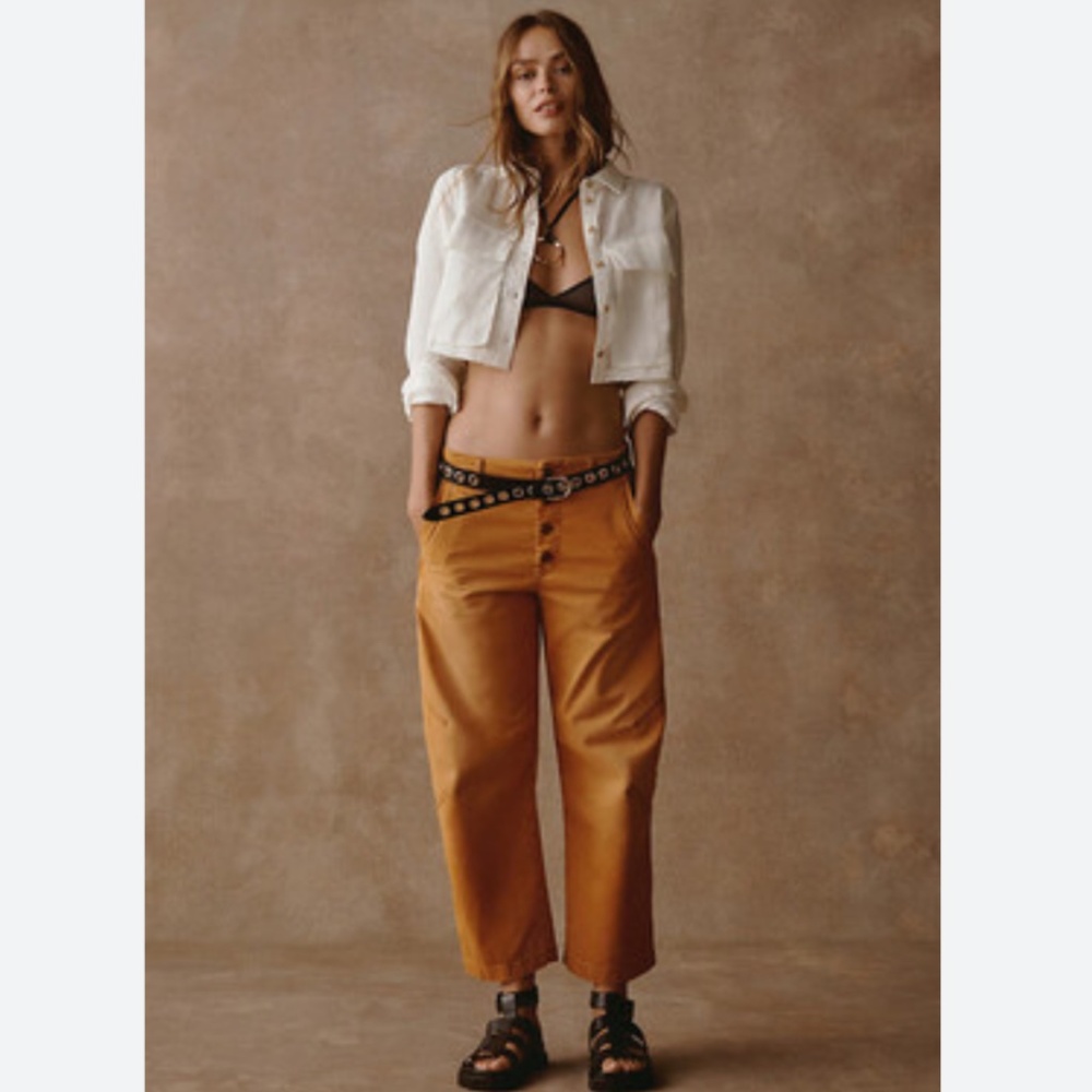 Brand New Pilcro Button-Front Barrel Pants
